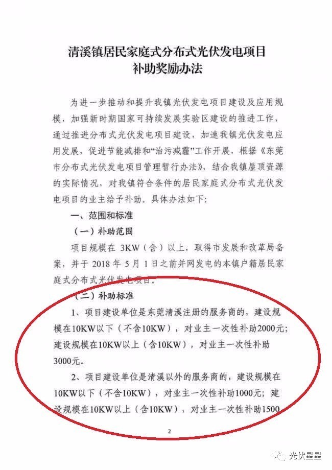 在東莞清溪鎮裝光伏，竟然有這么多補助！