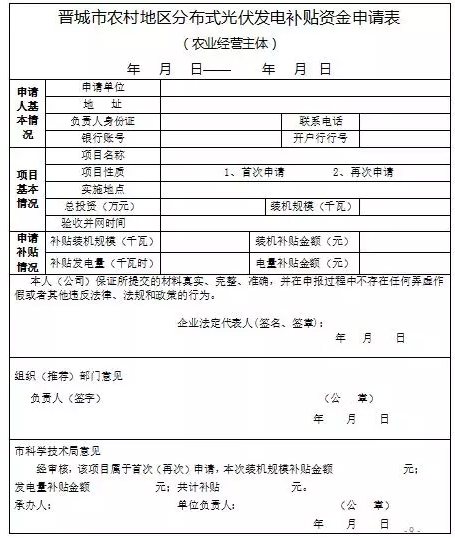 山西晉城2017年第二批分布式光伏發(fā)電項目資金補貼開始申報了！