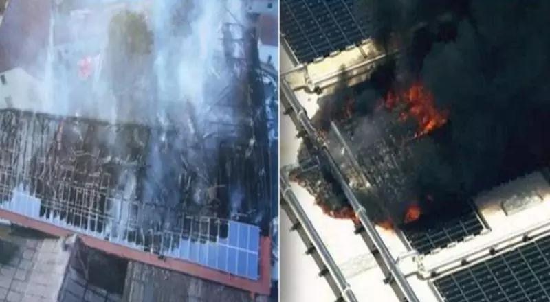 屋頂分布式起火現(xiàn)場(chǎng)(圖片來源于網(wǎng)絡(luò))