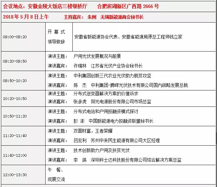 活動日程早知道丨2018戶用光伏創新論壇暨光伏扶貧研討會·安徽站