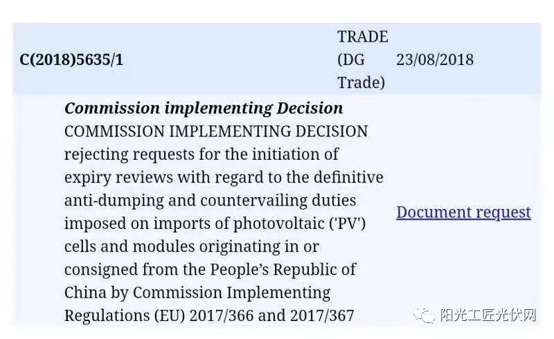 重磅！歐盟對華光伏雙反將于今年9月3日到期后取消，恢復自由貿易！