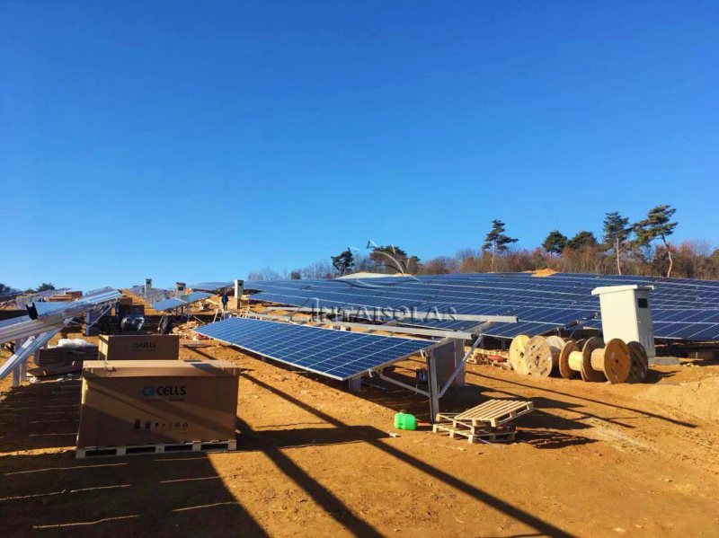 安泰為韓國2.2MW項目提供地面幾型東西可調單樁支架解決方案